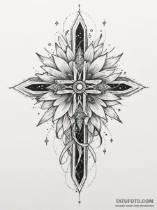Hidden relic beneath celestial bloom, artisti... - эскиз тату (№1751352311_0, 01.07.2025 06:45) — Tatufoto.com