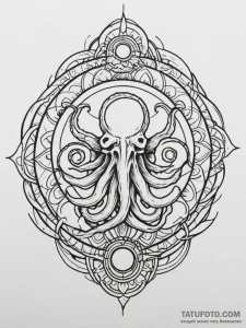 Elder god's tentacle wrapped around a dying s... - эскиз тату (№1751353220_0, 01.07.2025 07:00) — Tatufoto.com