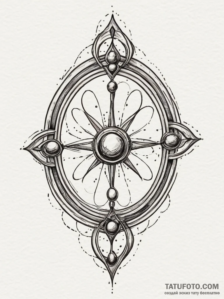 Atomic gate opening into void, tattoo line ar... - эскиз тату (№1751353613_0, 01.07.2025 07:06) — Tatufoto.com