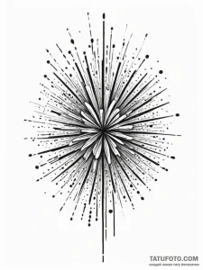 Fireworks exploding, geometric style, artisti... - эскиз тату (№1751354323_0, 01.07.2025 07:18) — Tatufoto.com