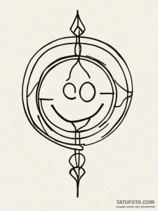 Happiness (symbol), ink illustration for tatt... - эскиз тату (№1751355255_0, 01.07.2025 07:34) — Tatufoto.com