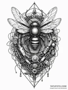 Hornet's nest made of wires and discarded ele... - эскиз тату (№1751356077_0, 01.07.2025 07:47) — Tatufoto.com