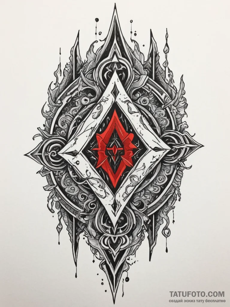 Orcish rune etched in blade, concept art for... - эскиз тату (№1751356207_0, 01.07.2025 07:50) — Tatufoto.com