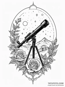 An astronomical observatory dome opening to r... - эскиз тату (№1751356912_0, 01.07.2025 08:01) — Tatufoto.com