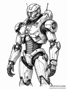 Mech suit, artistic tattoo sketch, clear imag... - эскиз тату (№1751357196_0, 01.07.2025 08:06) — Tatufoto.com