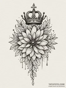 Dark petals falling from crown, concept art f... - эскиз тату (№1751358002_0, 01.07.2025 08:20) — Tatufoto.com