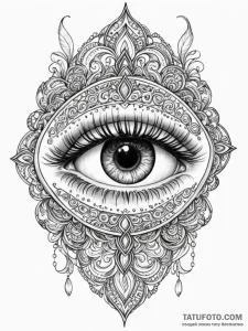Ethereal eye in obsidian mirror, artistic tat... - эскиз тату (№1751405888_0, 01.07.2025 21:38) — Tatufoto.com