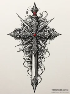 Animated dagger clashing with sword, tattoo s... - эскиз тату (№1751406383_0, 01.07.2025 21:46) — Tatufoto.com