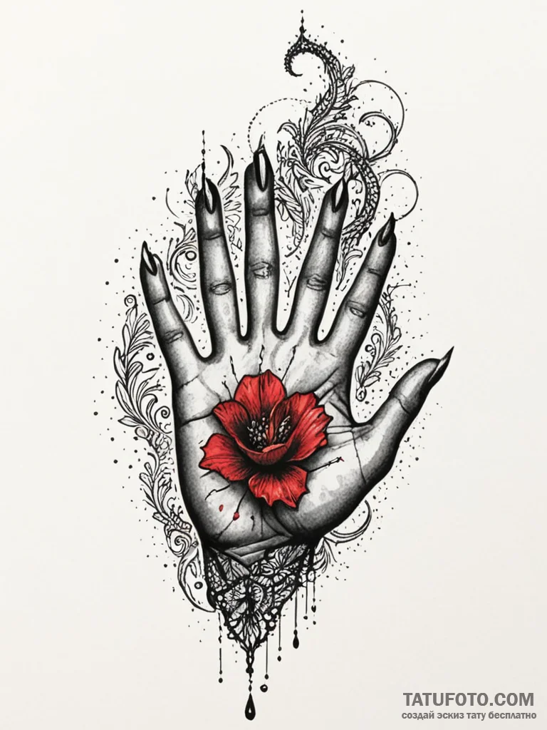 Black veil torn by claws, artistic tattoo ske... - эскиз тату (№1751409139_0, 01.07.2025 22:32) — Tatufoto.com