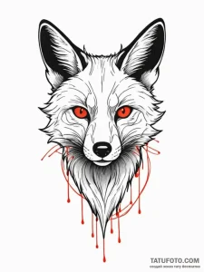 Cybernetic fox with glowing optic nerves, ink... - эскиз тату (№1751409348_0, 01.07.2025 22:35) — Tatufoto.com