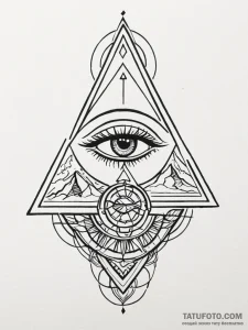 Pyramid with the eye of ra floating above it,... - эскиз тату (№1751410098_0, 01.07.2025 22:48) — Tatufoto.com