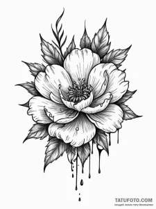 Knife piercing frozen bloom, ink illustration... - эскиз тату (№1751411698_0, 01.07.2025 23:14) — Tatufoto.com