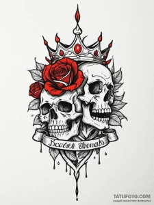 Scarlet flame devouring crown, tattoo line ar... - эскиз тату (№1751412635_0, 01.07.2025 23:30) — Tatufoto.com