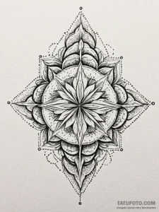 O, artistic tattoo sketch, on a clean white p... - эскиз тату (№1751412723_0, 01.07.2025 23:32) — Tatufoto.com