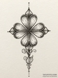 Clover, concept art for tattoo, linework tatt... - эскиз тату (№1751413392_0, 01.07.2025 23:43) — Tatufoto.com