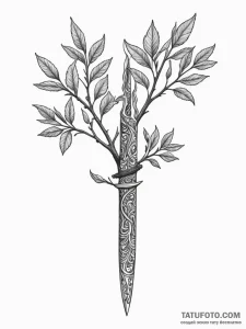 Grafting knife joining two different branches... - эскиз тату (№1751413475_0, 01.07.2025 23:44) — Tatufoto.com
