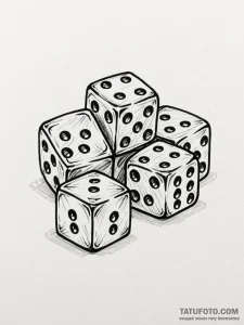 Dice - эскиз тату (№1751413643_0, 01.07.2025 23:47) — Tatufoto.com