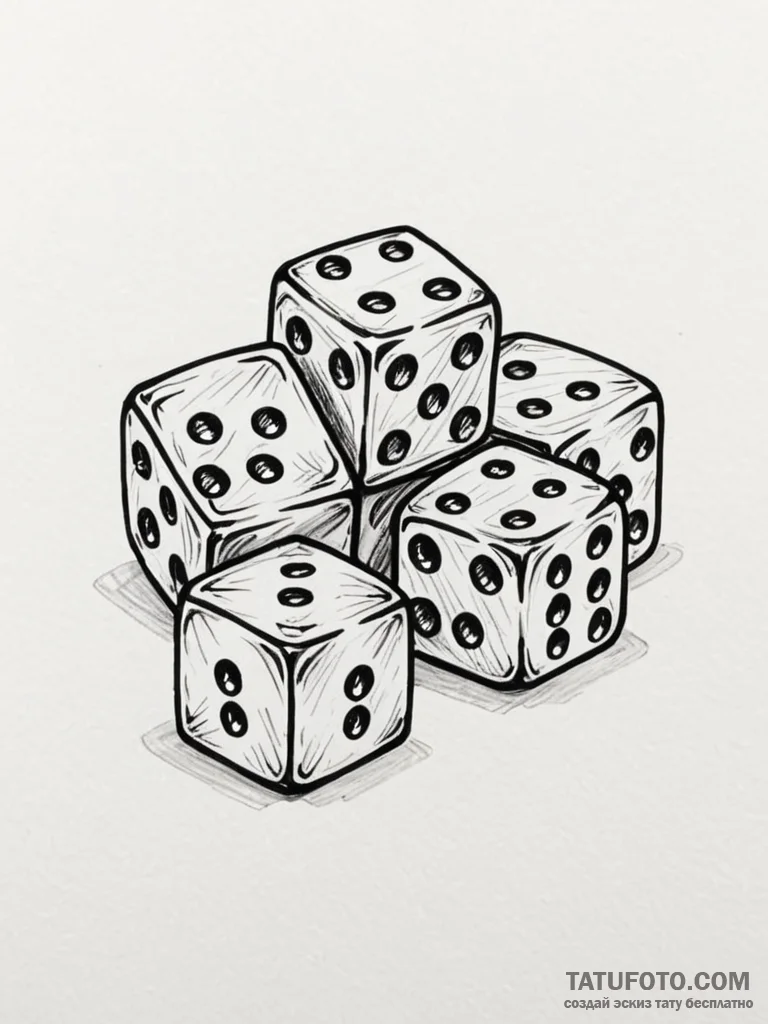 Dice - эскиз тату (№1751413643_0, 01.07.2025 23:47) — Tatufoto.com