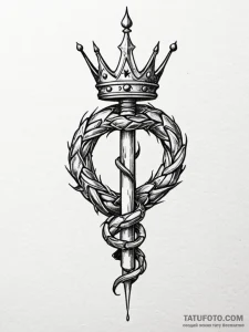 Needle serpent piercing bone crown, tattoo dr... - эскиз тату (№1751413889_0, 01.07.2025 23:51) — Tatufoto.com
