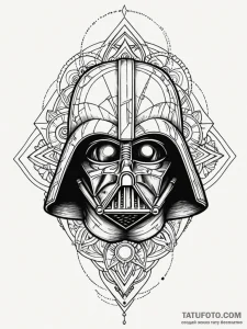 Darth vader's helmet, cracked to reveal a gli... - эскиз тату (№1751414534_0, 02.07.2025 00:02) — Tatufoto.com