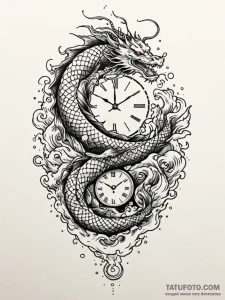 Apocalyptic clock counting down, tattoo sketc... - эскиз тату (№1751415738_0, 02.07.2025 00:22) — Tatufoto.com