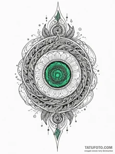 Emerald blade spiraling through storm, concep... - эскиз тату (№1751416577_0, 02.07.2025 00:36) — Tatufoto.com