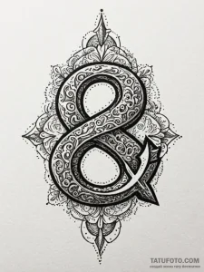 An ampersand symbol, ink illustration for tat... - эскиз тату (№1751417334_0, 02.07.2025 00:48) — Tatufoto.com