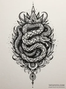 Hollow serpent crowned with starlight, tattoo... - эскиз тату (№1751417409_0, 02.07.2025 00:50) — Tatufoto.com