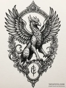 Griffin, the guardian of treasure and knowled... - эскиз тату (№1751417553_0, 02.07.2025 00:52) — Tatufoto.com