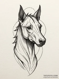 Kelpie eyes glowing in darkness, tattoo flash... - эскиз тату (№1751418673_0, 02.07.2025 01:11) — Tatufoto.com