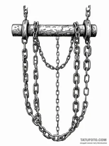 Portcullis bound in iron chains, tattoo flash... - эскиз тату (№1751420351_0, 02.07.2025 01:39) — Tatufoto.com