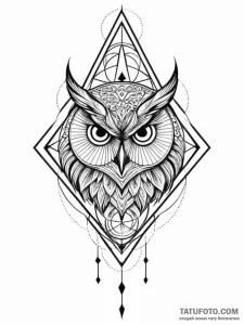 Owl mask beneath spectral spire, tattoo drawi... - эскиз тату (№1751420954_0, 02.07.2025 01:49) — Tatufoto.com