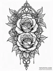 Old rose beneath iron lattice, concept art fo... - эскиз тату (№1751421020_0, 02.07.2025 01:50) — Tatufoto.com