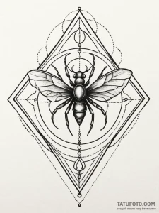 Crystal shard containing a fossilized, alien... - эскиз тату (№1751421287_0, 02.07.2025 01:54) — Tatufoto.com