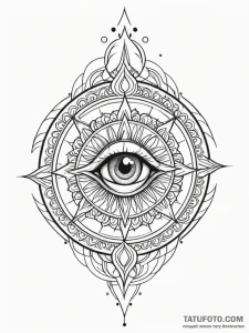 Dragon's eye reflecting a burning kingdom, ta... - эскиз тату (№1751423127_0, 02.07.2025 02:25) — Tatufoto.com