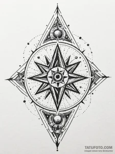Star map burned with runes, tattoo line art,... - эскиз тату (№1751424420_0, 02.07.2025 02:47) — Tatufoto.com