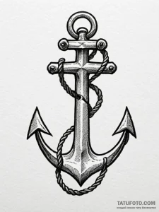 Crimson anchor sinking in void, tattoo sketch... - эскиз тату (№1751424502_0, 02.07.2025 02:48) — Tatufoto.com