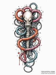 Knotted rope of intestines from a bio-mechani... - эскиз тату (№1751424584_0, 02.07.2025 02:49) — Tatufoto.com