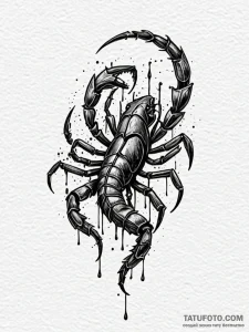 Scorpion with a tail that ends in a black ros... - эскиз тату (№1751424664_0, 02.07.2025 02:51) — Tatufoto.com