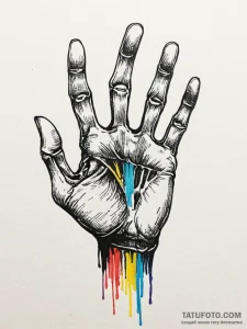 Xerox machine copying a human hand, but the c... - эскиз тату (№1751424795_0, 02.07.2025 02:53) — Tatufoto.com