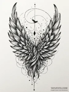 Angel's feather turning into a flock of birds... - эскиз тату (№1751424862_0, 02.07.2025 02:54) — Tatufoto.com