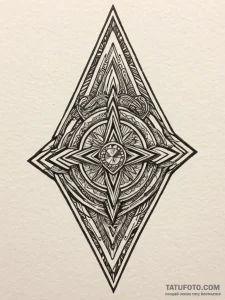 Arrowhead fused with crystal, tattoo drawing... - эскиз тату (№1751425444_0, 02.07.2025 03:04) — Tatufoto.com