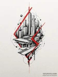 Brutalistic concrete architecture, stark and... - эскиз тату (№1751426589_0, 02.07.2025 03:23) — Tatufoto.com