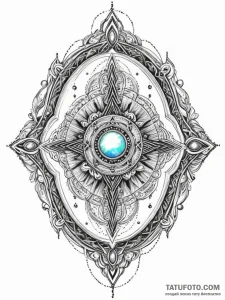 Opal locket beneath spectral veil, concept ar... - эскиз тату (№1751426752_0, 02.07.2025 03:25) — Tatufoto.com