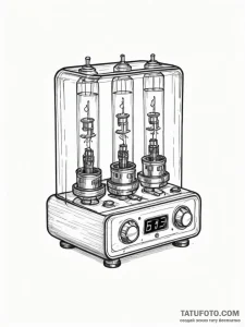 Nixie tube clock - эскиз тату (№1751428127_0, 02.07.2025 03:48) — Tatufoto.com