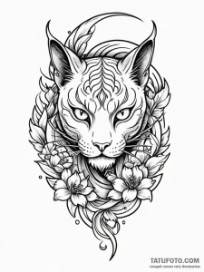 Egyptian cat, tattoo sketch design, on a clea... - эскиз тату (№1751428578_0, 02.07.2025 03:56) — Tatufoto.com