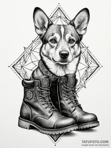 Man's best friend: a loyal dog's head beside... - эскиз тату (№1751429941_0, 02.07.2025 04:19) — Tatufoto.com