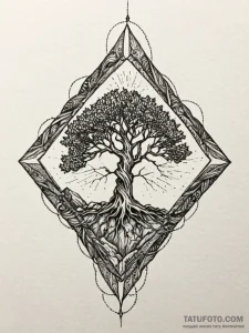 Knotted roots breaking stone, artistic tattoo... - эскиз тату (№1751430075_0, 02.07.2025 04:21) — Tatufoto.com