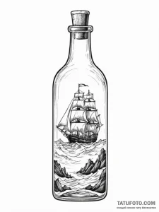 Ship in a bottle - эскиз тату (№1751430412_0, 02.07.2025 04:26) — Tatufoto.com