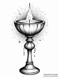 Bone chalice brimming with shadows, ink illus... - эскиз тату (№1751431230_0, 02.07.2025 04:40) — Tatufoto.com